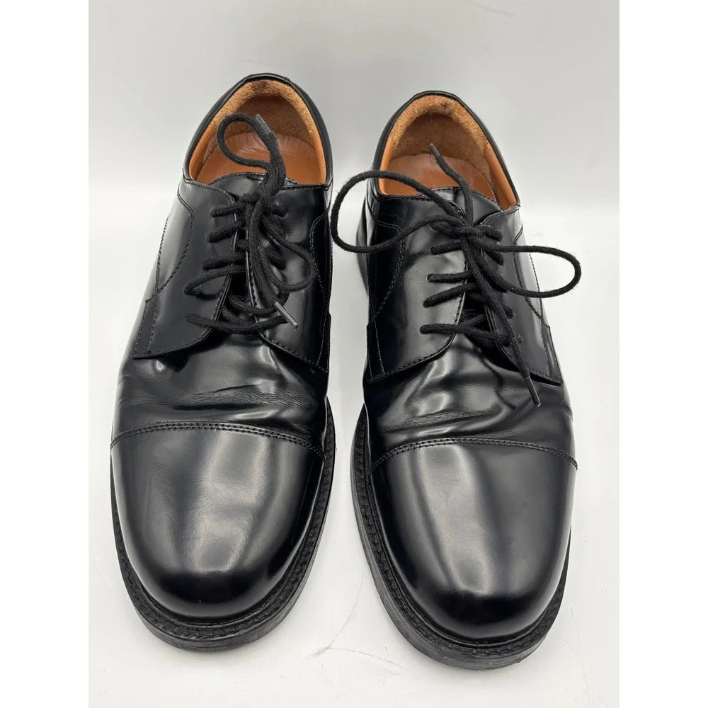 Johnston & Murphy Men's Black Leather Cap Toe Derby Oxford Dress Shoes Size 10.5